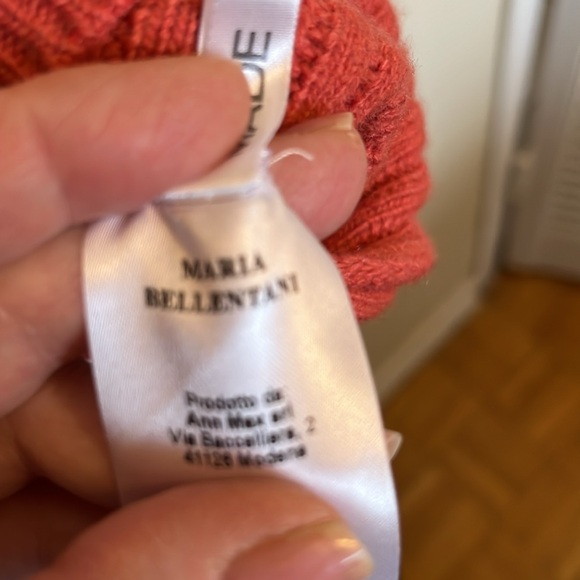 Coral cropped sweater made by Maria Bellentani. Made in Italy. - Picture 7 of 8